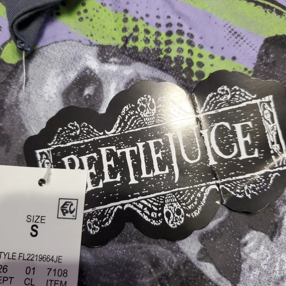 NWT Beetlejuice Kids Raglan Graphic Tee Shirt S - Picture 5 of 6